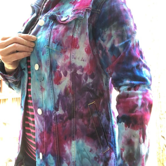 Lularoe Jaxon Jean jacket tye dyed - Picture 4 of 5